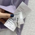 Prada Women Cropped Lurex Cardigan with Intarsia Logo-Purple - Image 9
