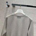 Prada Women Cropped Lurex Cardigan with Intarsia Logo-Silver – Bild 5