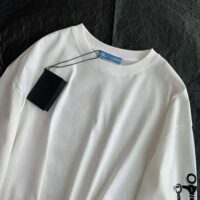 Prada Women Cropped Printed Jersey T-Shirt-White (1)