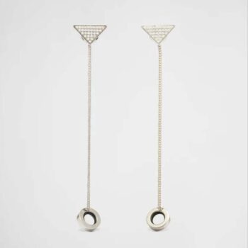 Prada Women Crystal Logo Jewels AirPods Pendant Earrings