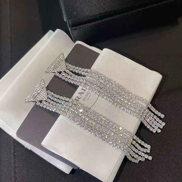 Prada Women Crystal Logo Jewels Zirconia Earrings (2)