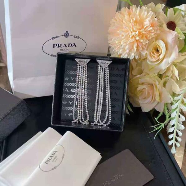 Prada Women Crystal Logo Jewels Zirconia Earrings (3)