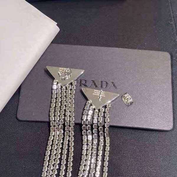 Prada Women Crystal Logo Jewels Zirconia Earrings (6)