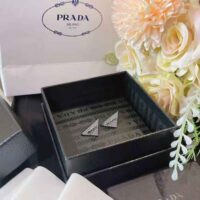 Prada Women Crystal Logo Jewels Zirconia Earrings-Silver (1)