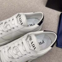 Prada Women Downtown Perforated Leather Sneakers-White (1)