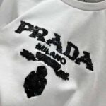 Prada Women Embroidered Interlock Crop T-shirt-White - Imagen 8