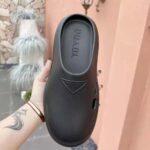 Prada Women Foam Rubber Mules With Embossed Rubber Triangle Logo-Black - Bild 8