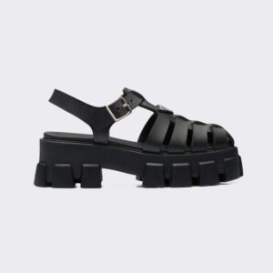 Prada Women Foam Rubber Sandals in 55 mm Heel Height-Black