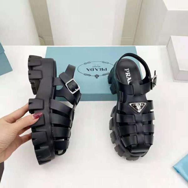 Prada Women Foam Rubber Sandals in 55 mm Heel Height-Black (5)