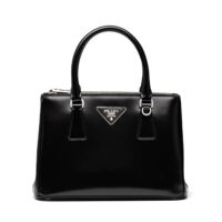 Prada Women Galleria Brushed Leather Small Bag-Black (1)