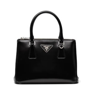 Prada Women Galleria Brushed Leather Small Bag-Black