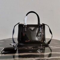 Prada Women Galleria Brushed Leather Small Bag-Black (1)