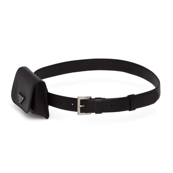 Prada Women Leather Belt With a Hybrid Multifunctional Design-black (1)