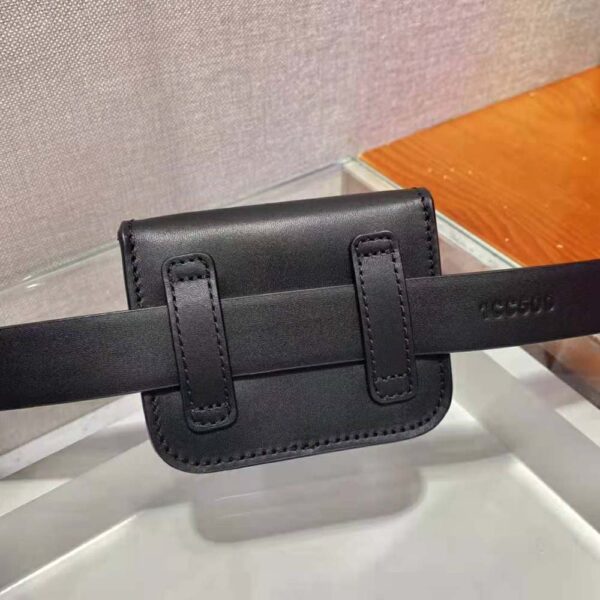 Prada Women Leather Belt With a Hybrid Multifunctional Design-black (9)