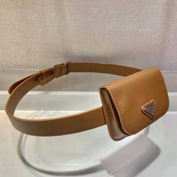 Prada Women Leather Belt With a Hybrid Multifunctional Design-brown (3)