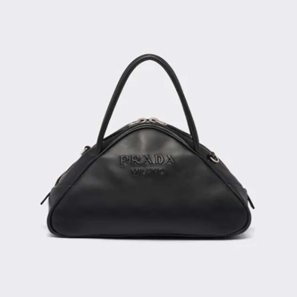 Prada Women Leather Prada Triangle Bag-Black (1)
