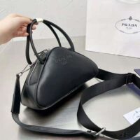 Prada Women Leather Prada Triangle Bag-Black (1)