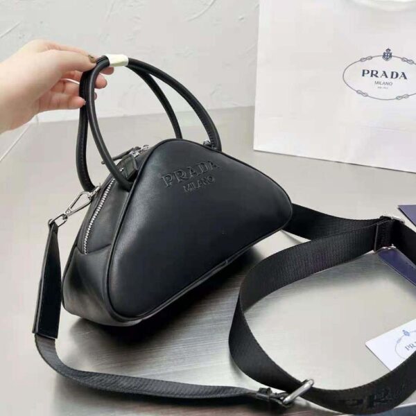 Prada Women Leather Prada Triangle Bag-Black (2)