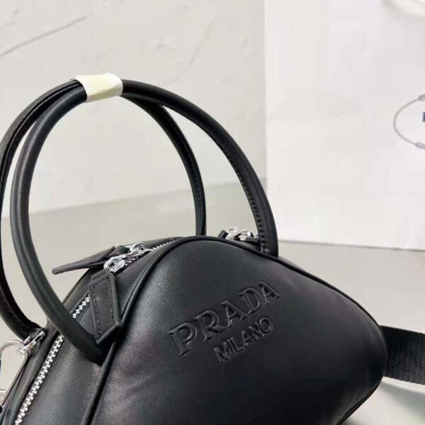 Prada Women Leather Prada Triangle Bag-Black (3)