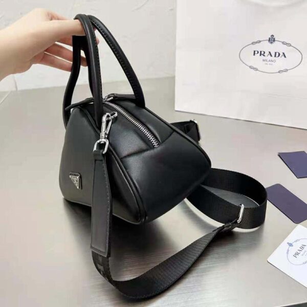 Prada Women Leather Prada Triangle Bag-Black (4)