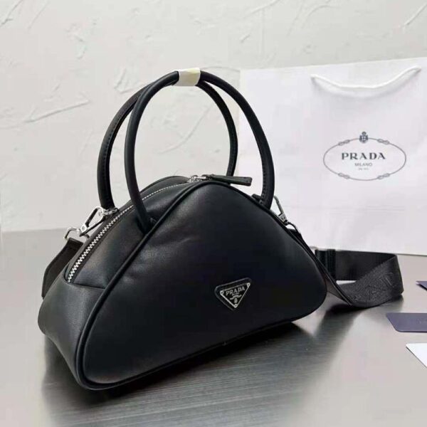 Prada Women Leather Prada Triangle Bag-Black (5)
