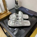 Prada Women Leather Sandals With Metal Buckle on the Upper-Silver - Bild 5