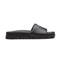 Prada Women Leather Slides in 20mm Heel-Black (1)