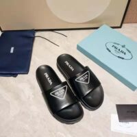 Prada Women Leather Slides in 20mm Heel-Black (1)