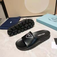 Prada Women Leather Slides in 20mm Heel-Black (1)