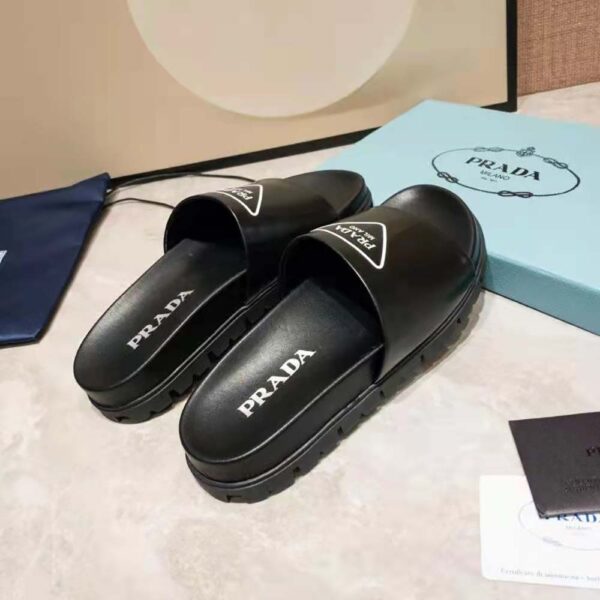 Prada Women Leather Slides in 20mm Heel-Black (6)