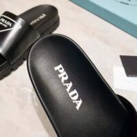 Prada Women Leather Slides in 20mm Heel-Black (1)