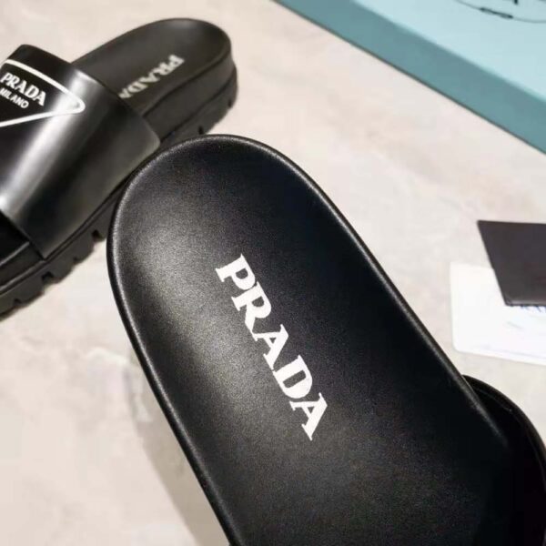 Prada Women Leather Slides in 20mm Heel-Black (8)