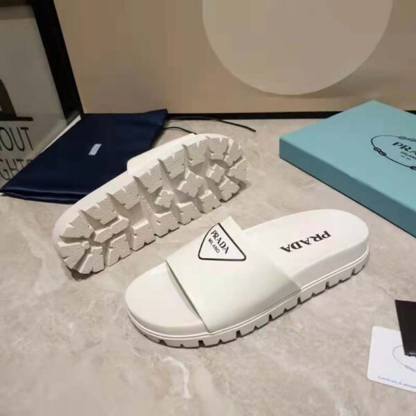Prada Women Leather Slides in 20mm Heel-White (6)