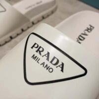 Prada Women Leather Slides in 20mm Heel-White (1)