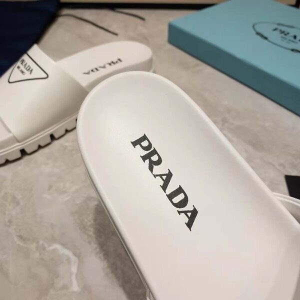 Prada Women Leather Slides in 20mm Heel-White (9)