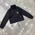 Prada Women Light Re-Nylon Rain Jacket-Black - Imagen 2