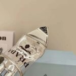 Prada Women Logo-print Plexiglas High-Heel Slides in 75mm Heel Height - Image 7