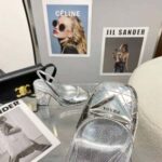 Prada Women Metallic Leather Slingback Pumps-Silver - immagine 3