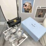 Prada Women Metallic Leather Slingback Pumps in 45mm Heel Height-Silver - Image 5