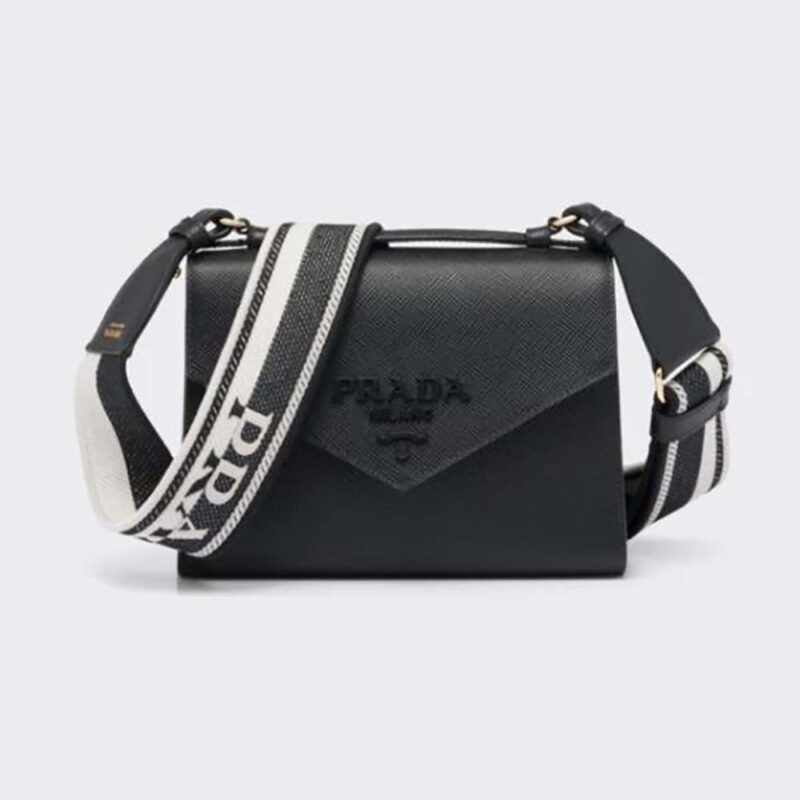 Borsa Prada da donna in pelle e saffiano monocromatica - Nero