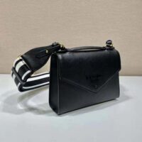 Prada Women Monochrome Saffiano and Leather Bag-Black (1)