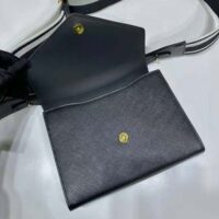 Prada Women Monochrome Saffiano and Leather Bag-Black (1)