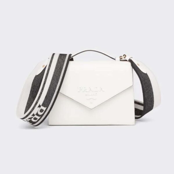 Prada Women Monochrome Saffiano and Leather Bag-White (1)