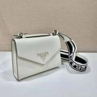 Prada Women Monochrome Saffiano and Leather Bag-White (1)