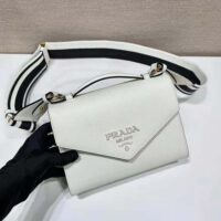 Prada Women Monochrome Saffiano and Leather Bag-White (1)
