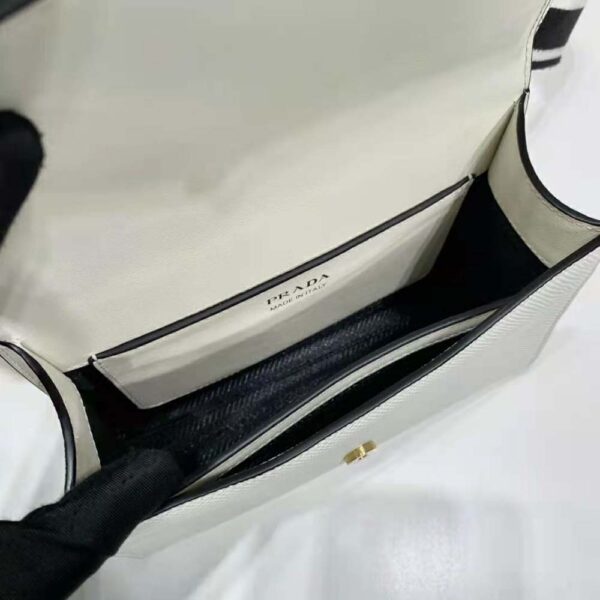 Prada Women Monochrome Saffiano and Leather Bag-White (8)