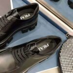 Prada Women Monolith Brushed Calf Leather Lace-Up Shoes-Black - Bild 7