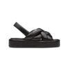 Prada Women Nappa Leather Flatform Sandals-Black