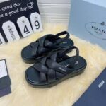 Prada Women Nappa Leather Flatform Sandals-Black – Image 2