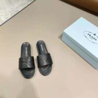 Prada Women Nappa Leather Slides in 20mm Heel-Black (1)